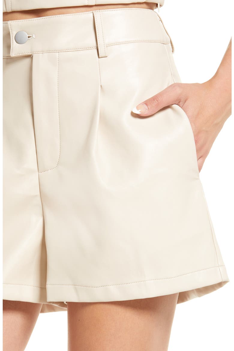 Faux Leather Shorts, Alternate, color, BEIGE