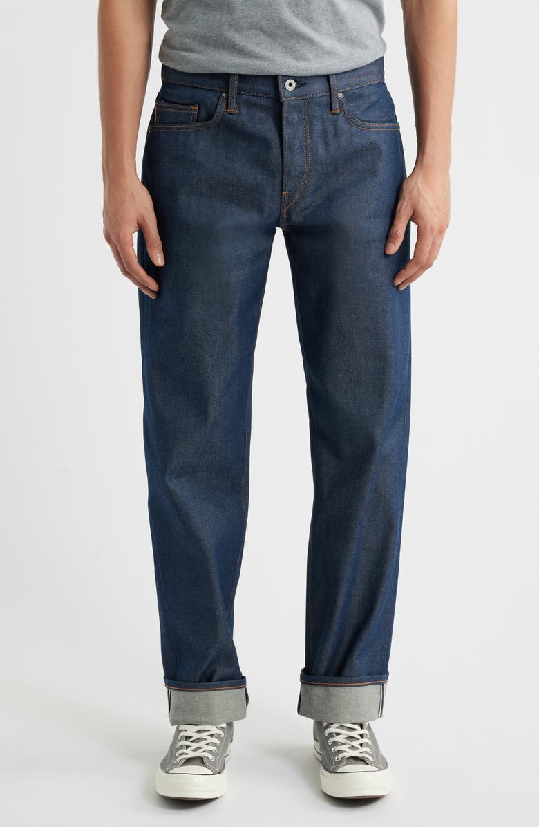 HIROSHI KATO The Barrel Classic Straight Leg 12.5-Ounce Selvedge Jeans, Main, color, Indigo Raw