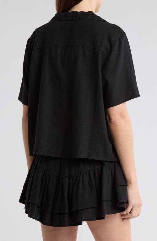 Abound Button Front Camp Shirt In Black