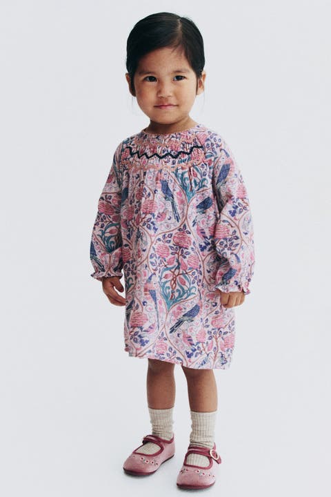 Printed Cotton A-line Dress