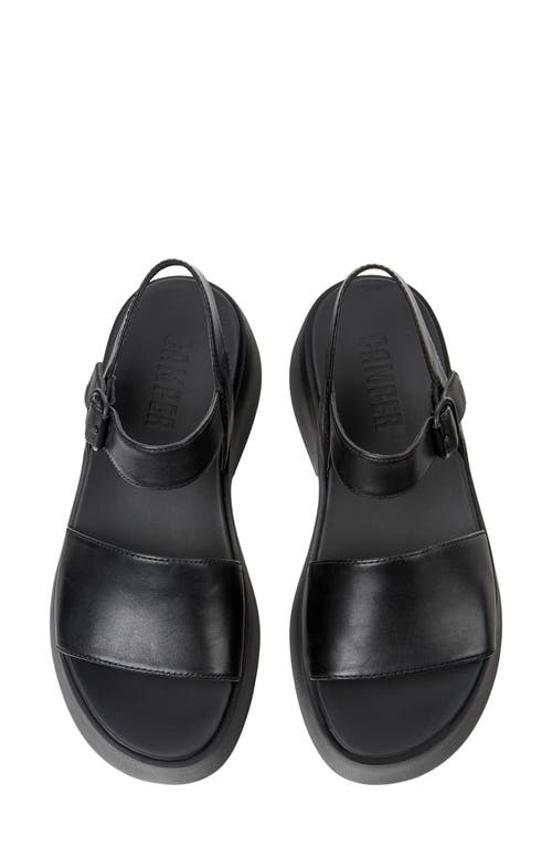Camper Double-strap Leather Sandals In Black
