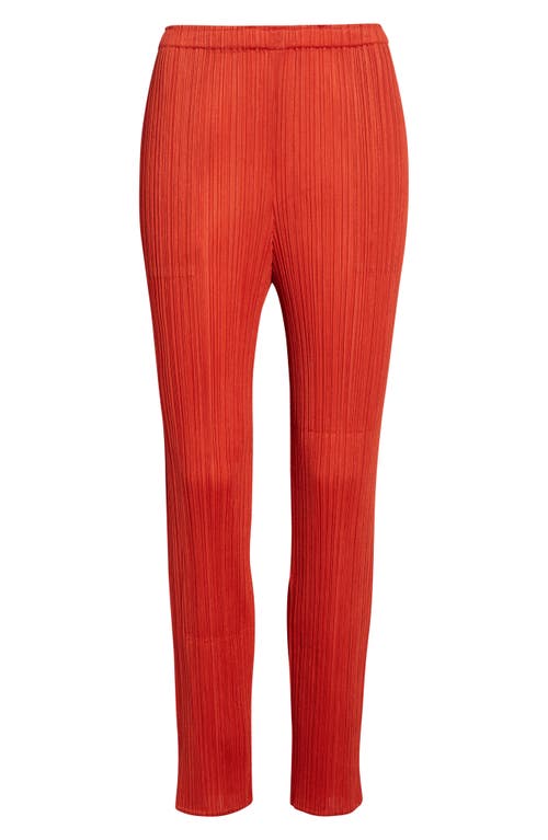 Issey Miyake Pleats Please Monthly Colors July Pleated Pants In Red