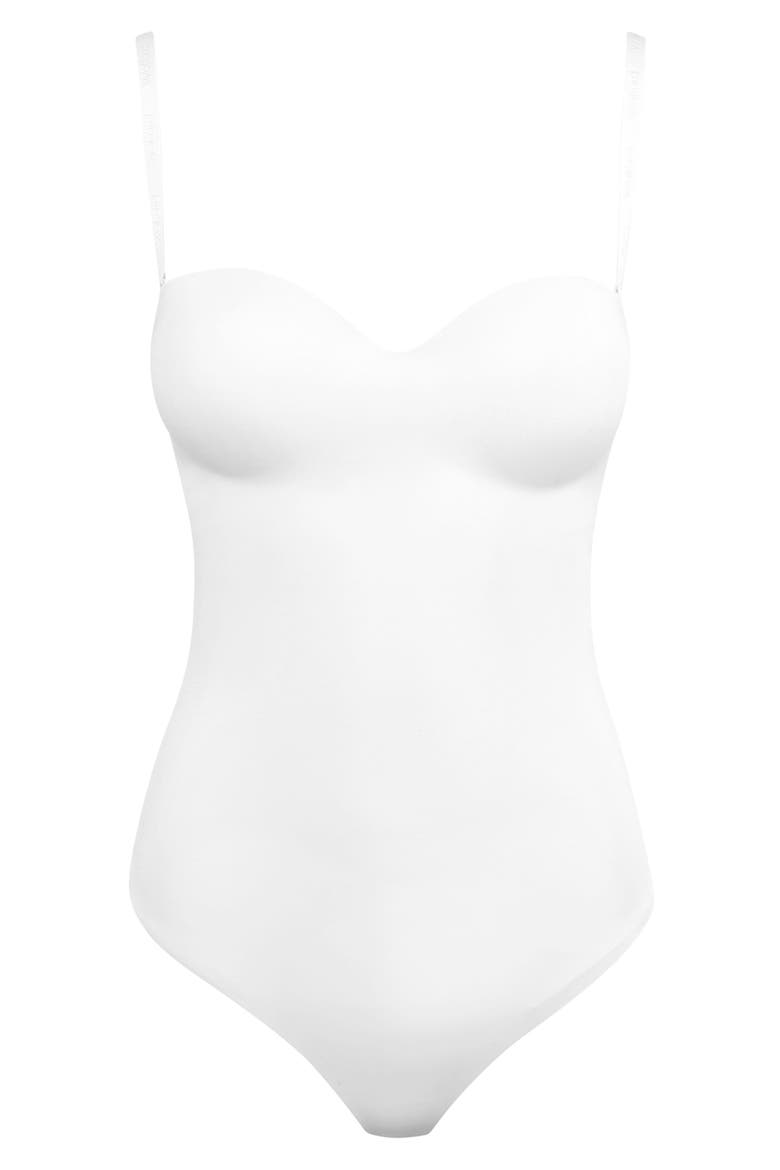 Mat De Luxe Shaping Thong Bodysuit, Alternate, color, WHITE