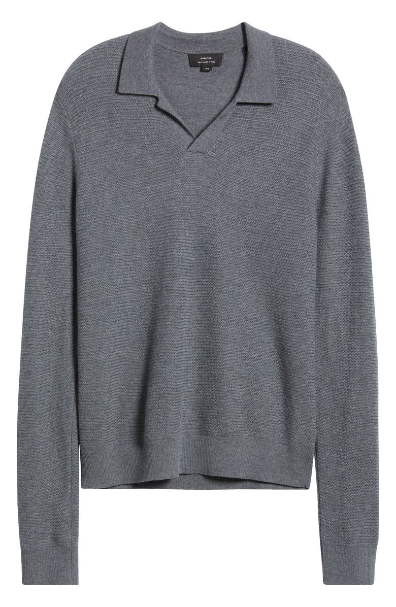 Vince Johnny Collar Wool Polo Sweater, Alternate, color, 