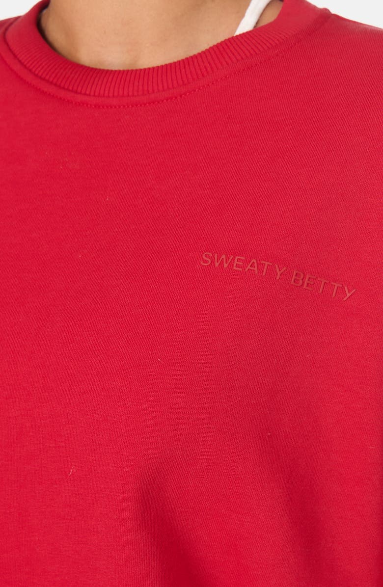 Sweaty Betty Revive Crewneck Cotton Blend Sweatshirt, Alternate, color, Pepper Red