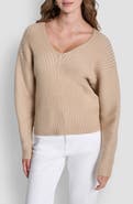 DKNY Transfer Rib V-Neck Sweater