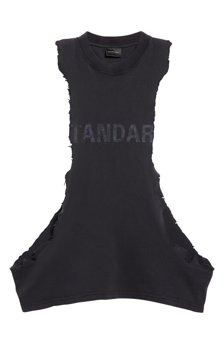 Balenciaga Standard Ripped Graphic Tank, Alternate, color, 1041 Faded Washed Black
