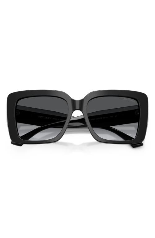 Jimmy Choo 54mm Gradient Polarized Square Sunglasses In Black/polar Gradient Gray