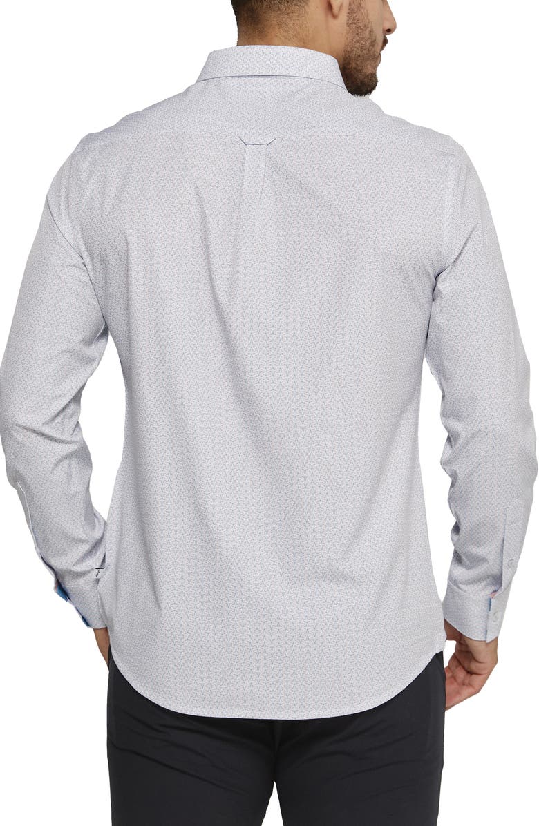 7 Diamonds Willem Geometric Print Performance Button-Up Shirt, Alternate, color,