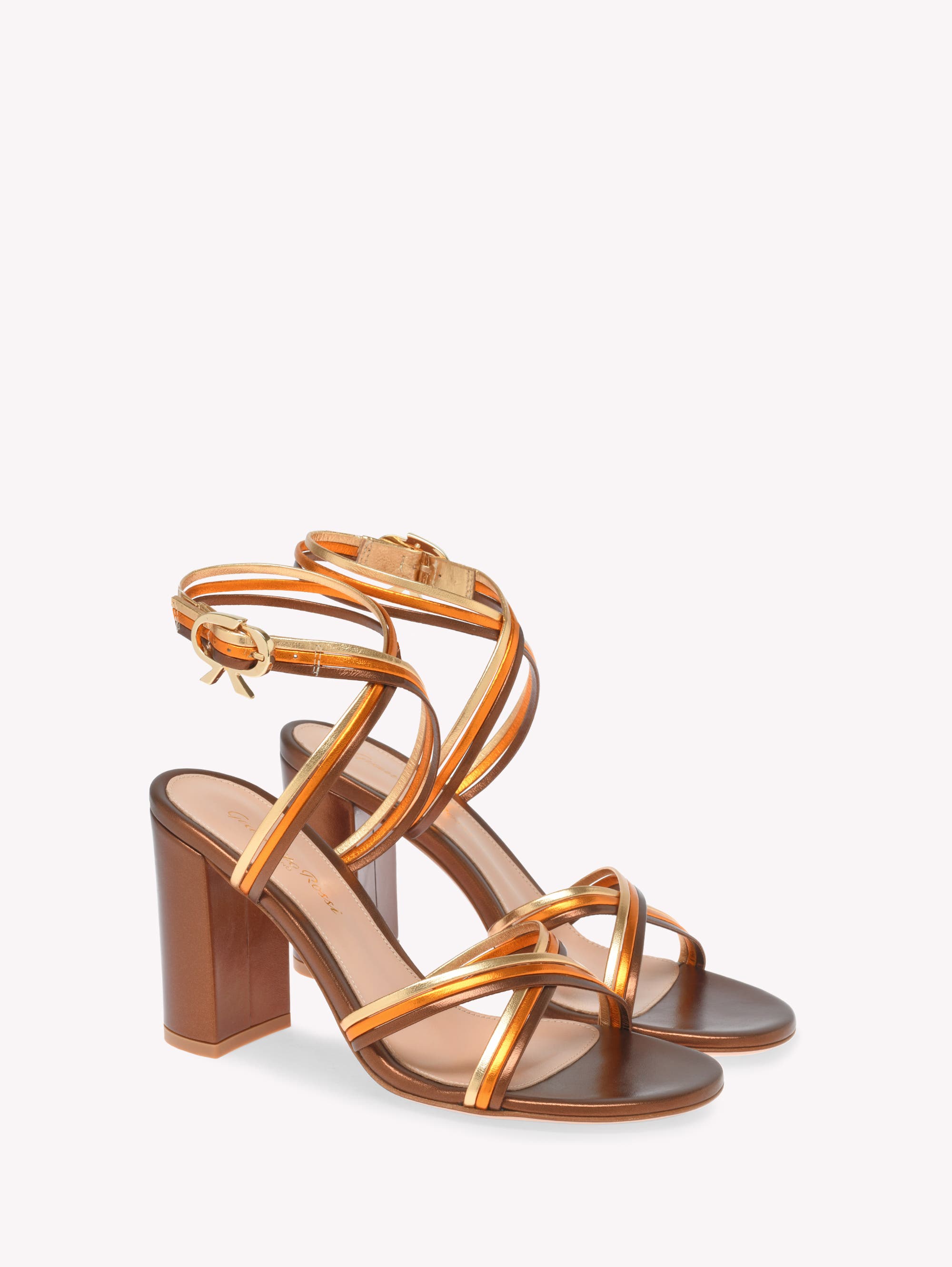 Gianvito Rossi Calissa Sandals, Alternate, color, Brown Nappa