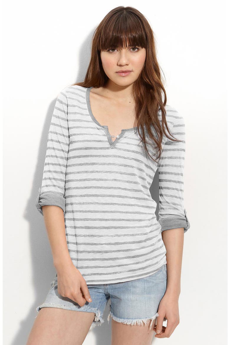 Stripe Henley (Nordstrom Exclusive), Main, color, WHITE