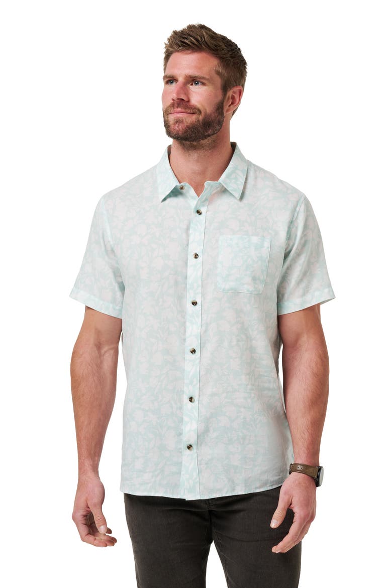 Double Room Short Sleeve Button-Up Shirt, Alternate, color, EGGSHELL BLUE
