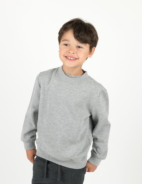 Leveret Kids Pullover Sweatshirt, Long Sleeve, Solid Colors In Gray