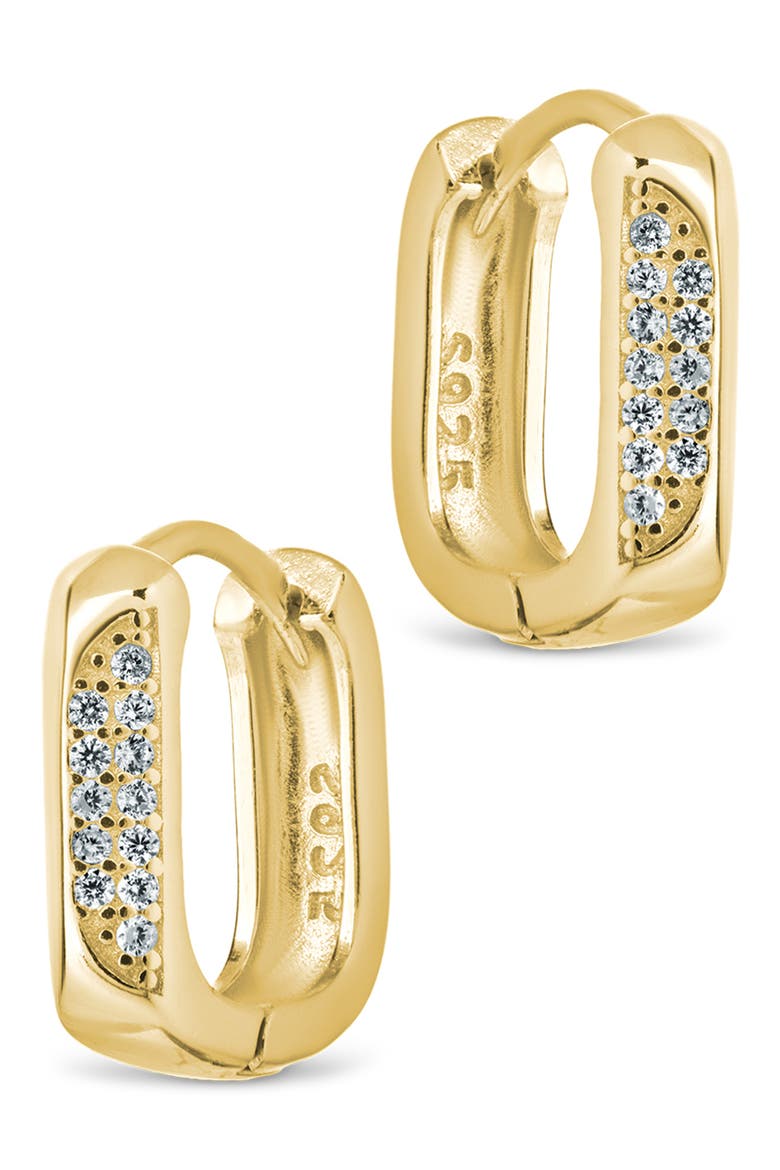 Aubriella Cubic Zirconia Hoop Earrings, Alternate, color, GOLD