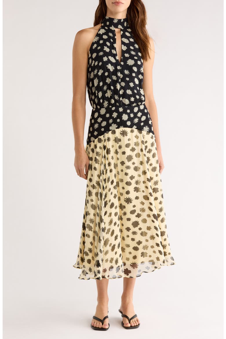 Camryn Mixed Print Colorblock Dress, Main, color, DITSY MULTI