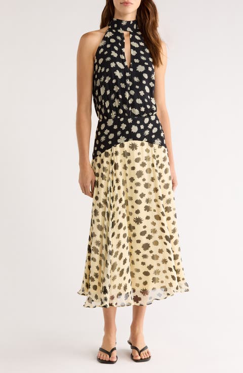 Camryn Mixed Print Colorblock Dress