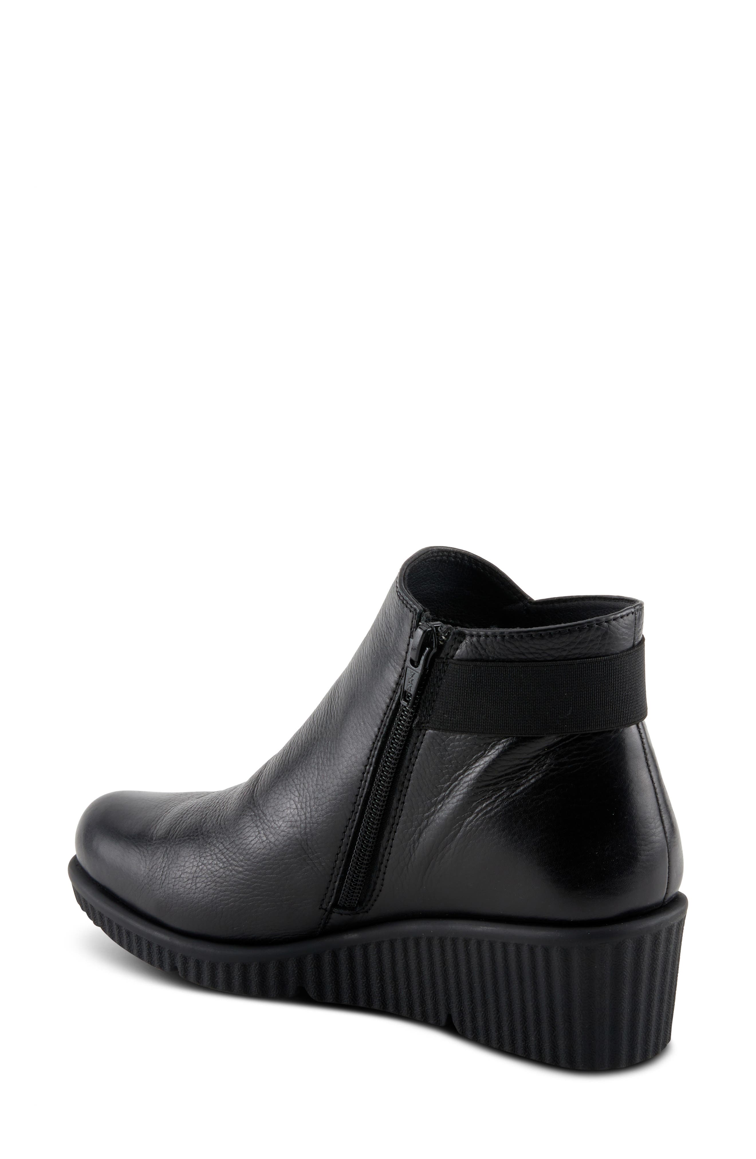 Spring Step Abruzzo Platform Wedge Bootie, Alternate, color, Black