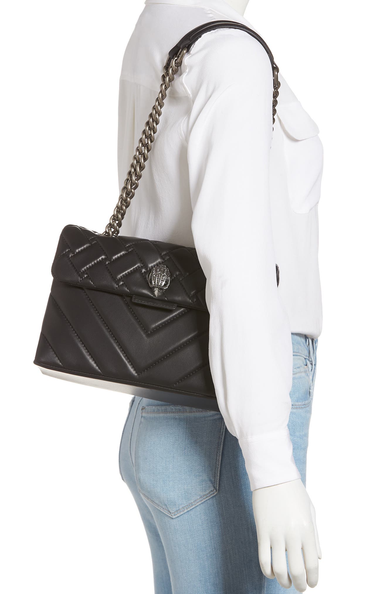 Kurt Geiger London Kensington Quilted Leather Shoulder Bag, Alternate, color, 