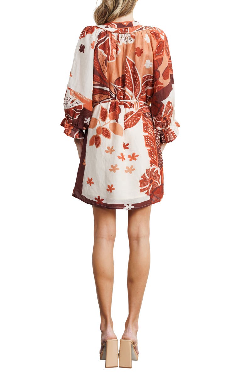 CIEBON Christy Floral Minidress, Alternate, color, Brown Multi