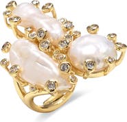 EYE CANDY LOS ANGELES Luciene Freshwater Pearl Cluster Ring