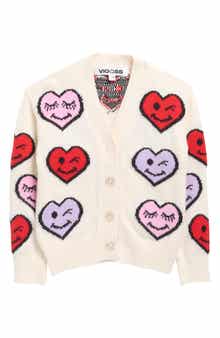 Vigoss Kids' Mossy Heart Double Knit Cardigan