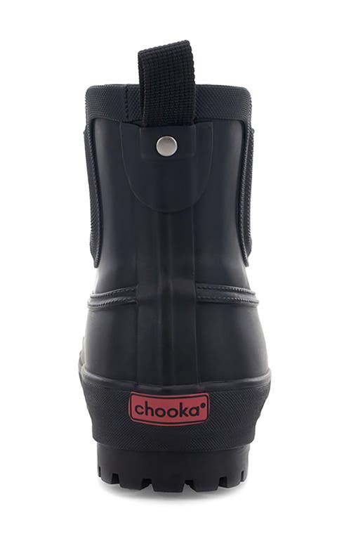 Chooka Waterproof Faux Fur Lined Chelsea Rain Boot In Black