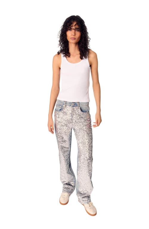Maje Jeans Mit Pailletten In Blue Sky