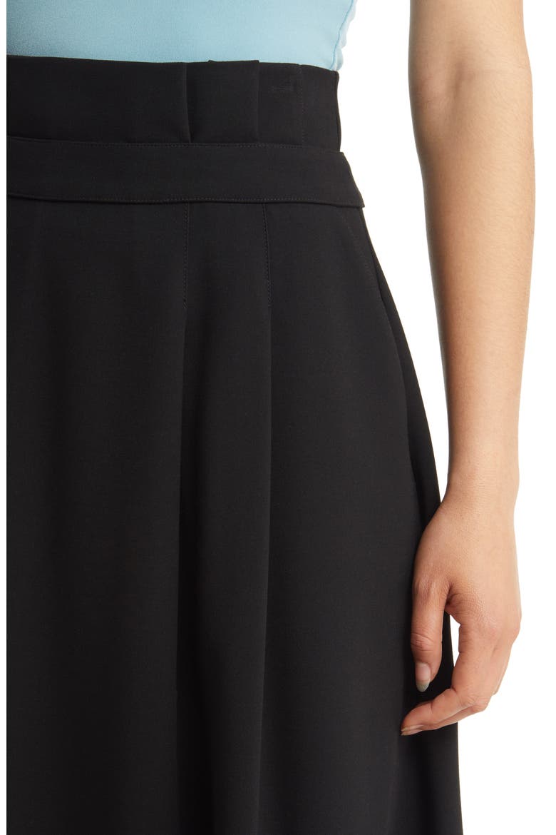 Paperbag Waist A-Line Midi Skirt, Alternate, color, BLACK