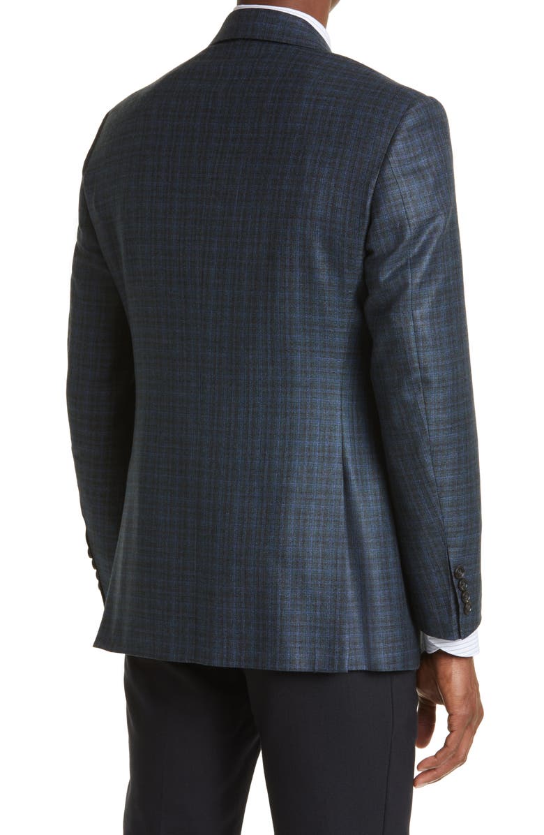 Canali Siena Plaid Silk & Cashmere Sport Coat, Alternate, color,