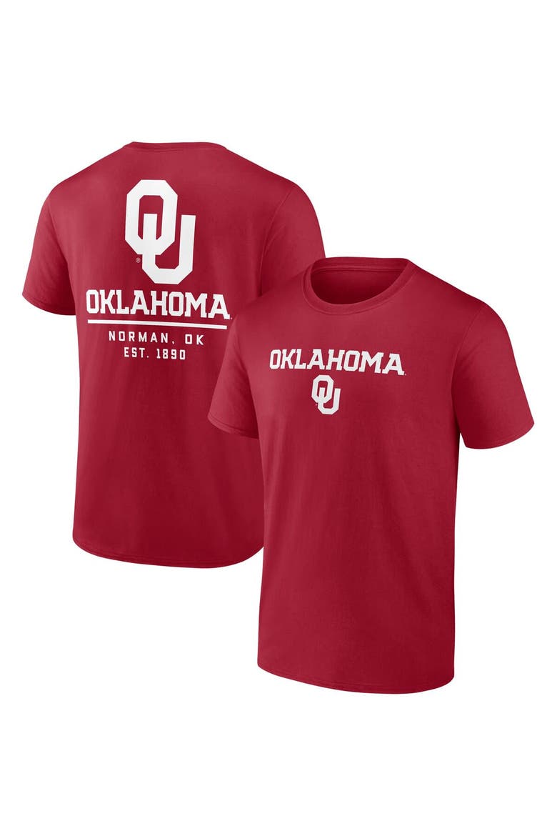 Men's Fanatics Branded Crimson Oklahoma Sooners Game Day 2-Hit T-Shirt, Main, color, Crimson