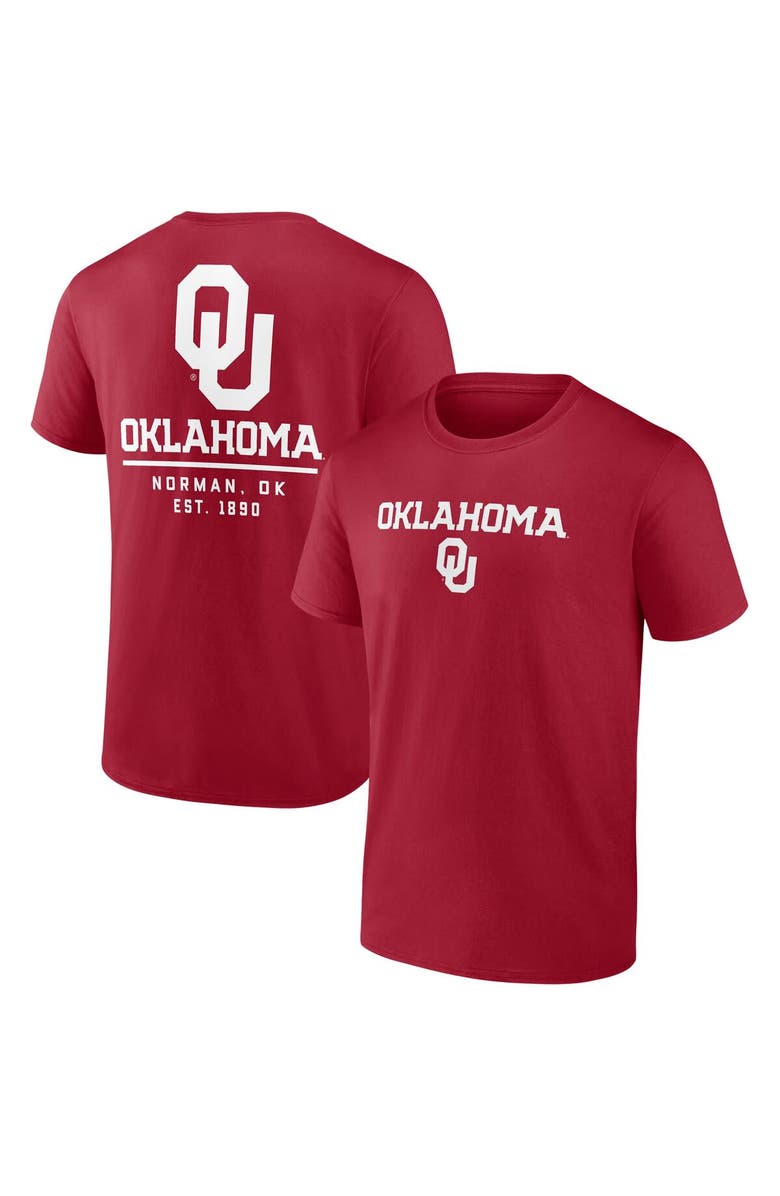 FANATICS Men's Fanatics Branded Crimson Oklahoma Sooners Game Day 2-Hit T-Shirt, Main, color, 