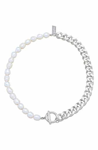 st. Moran Freshwater Pearl & Curb Chain Necklace