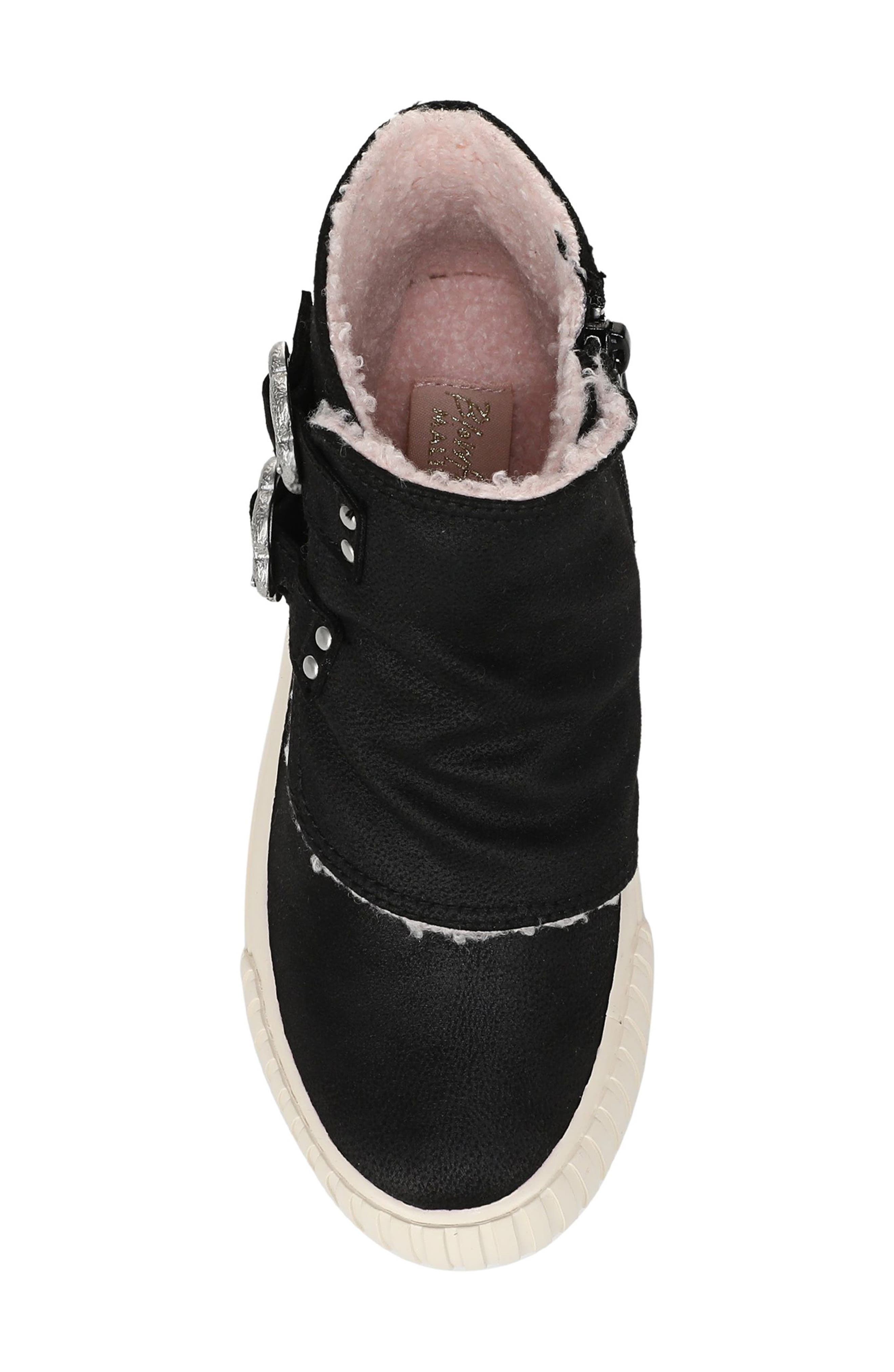 Kids' Whisker Faux Shearling Lined Boot, Alternate, color, BLACK FAUX LEATHER