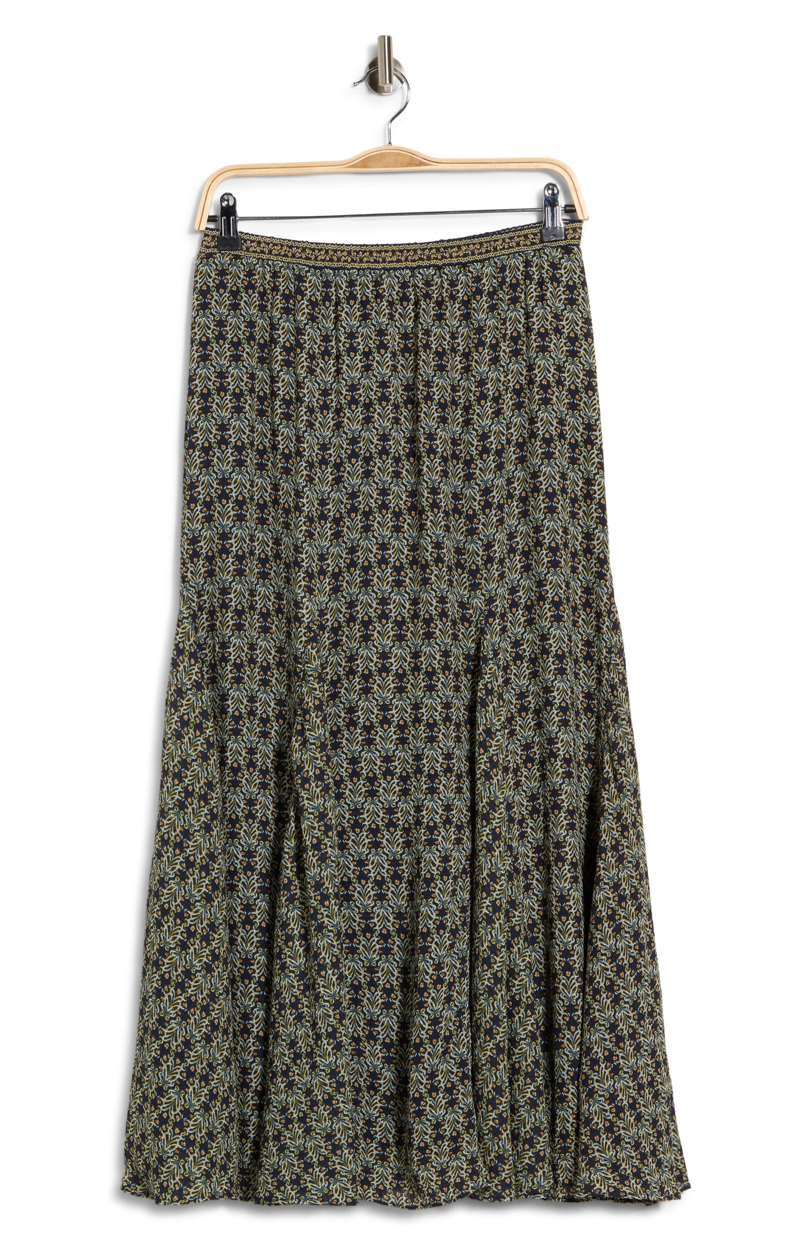 Floral Georgette Godet Maxi Skirt