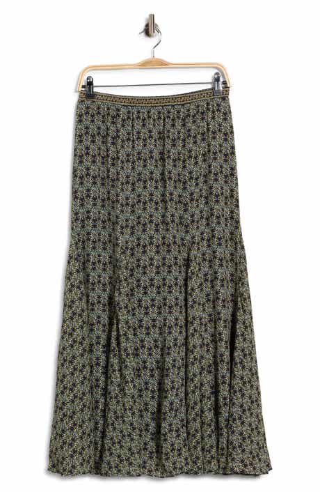Floral Georgette Godet Maxi Skirt