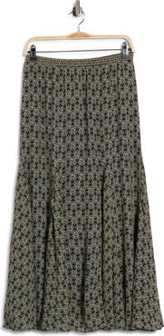 MAX STUDIO Floral Georgette Godet Maxi Skirt