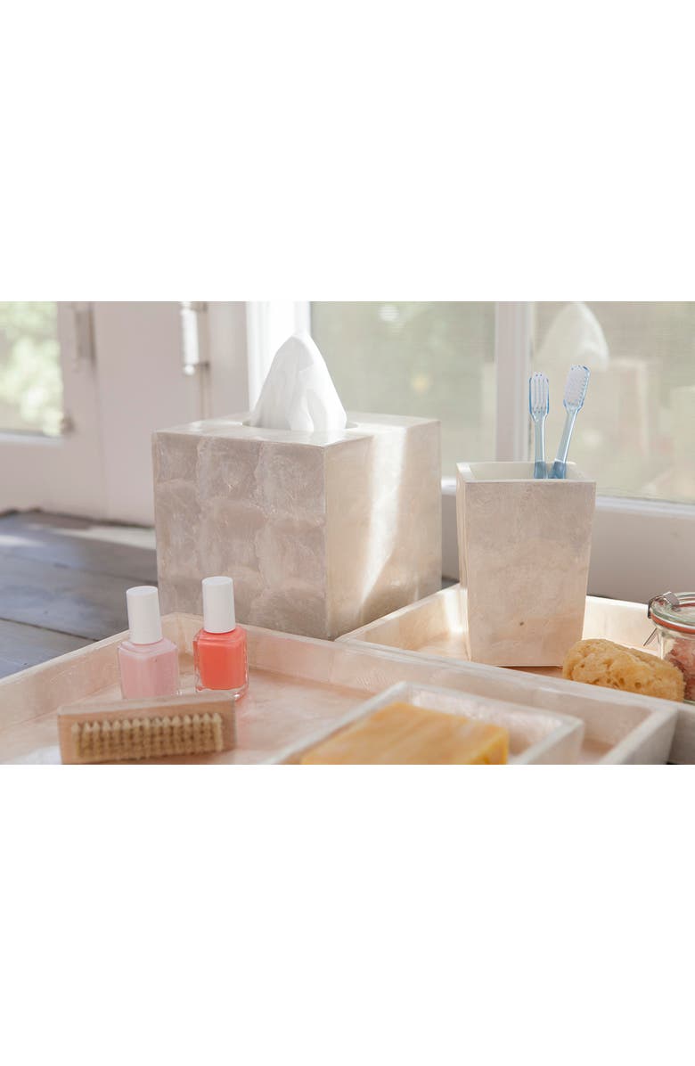 PIGEON AND POODLE Andria Pearlized Tissue Box, Alternate, color, Pearlized