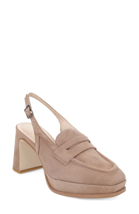 Lora Loafer Slingback Platform Pump