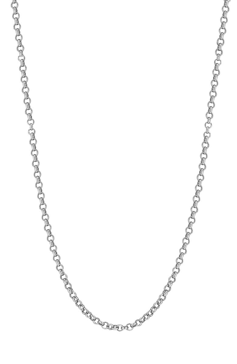 GABI RIELLE Rolo Link Chain Necklace, Main, color, Silver