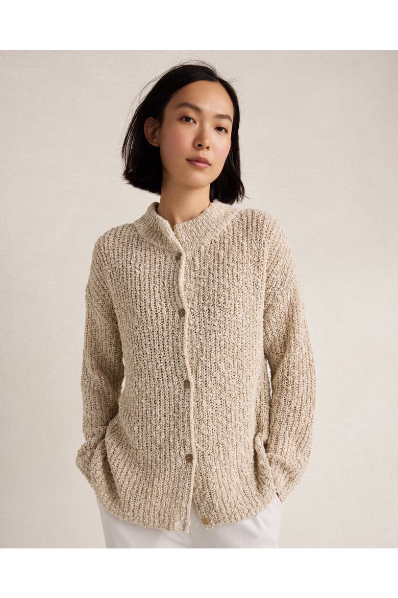 Cotton Boucle Shaker Stitch Cardigan, Main, color, Oatmeal