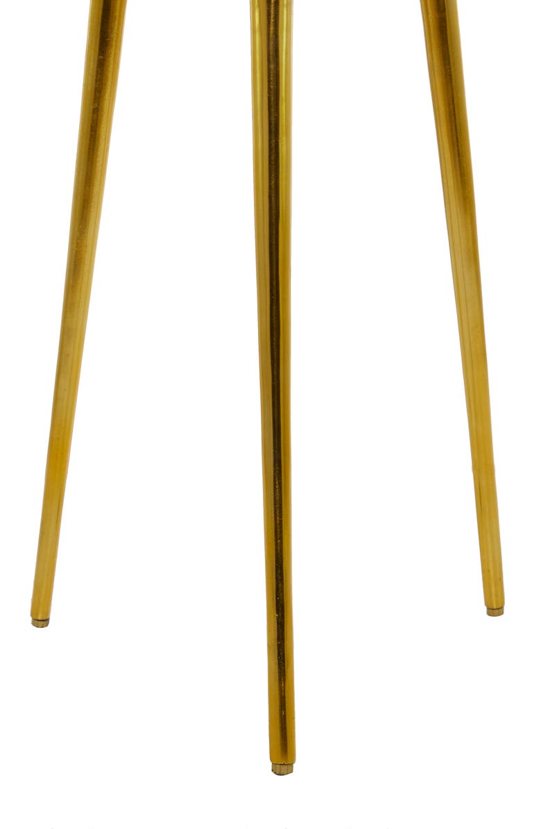 VIVIAN LUNE HOME White Aluminum Clock Accent Table, Alternate, color, 