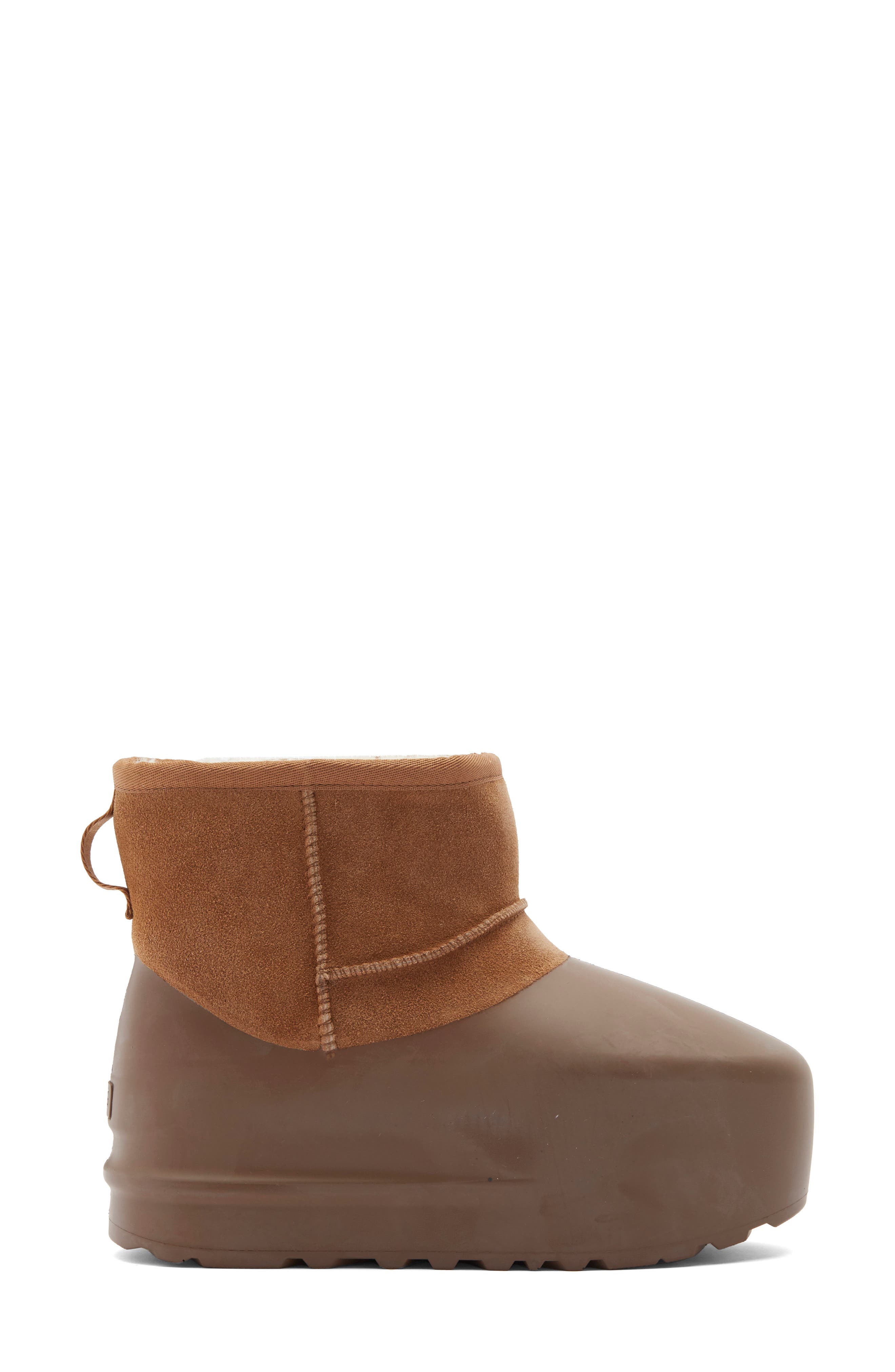 UGG<sup>®</sup> Gender Inclusive Classic Mini Pumped Molded UGGplush Boot, Alternate, color, Chestnut