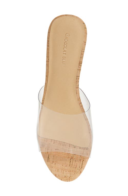 Chocolat Blu Vika Platform Slide Sandal In Clear Vinyl
