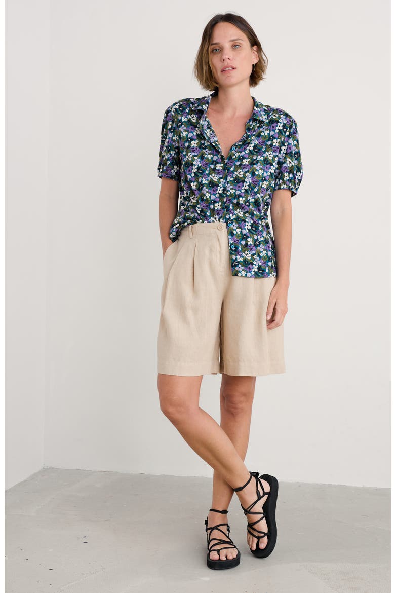 Embrace Floral Button-Up Shirt, Alternate, color, CRAYON FLORAL DARK DRIFT