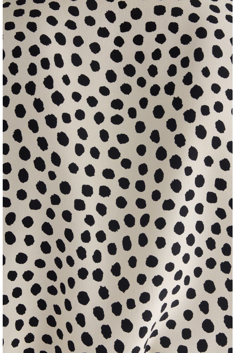 Polka Dot Jacquard Organic Silk Crêpe de Chine Top, Alternate, color, BEIGE - BLACK
