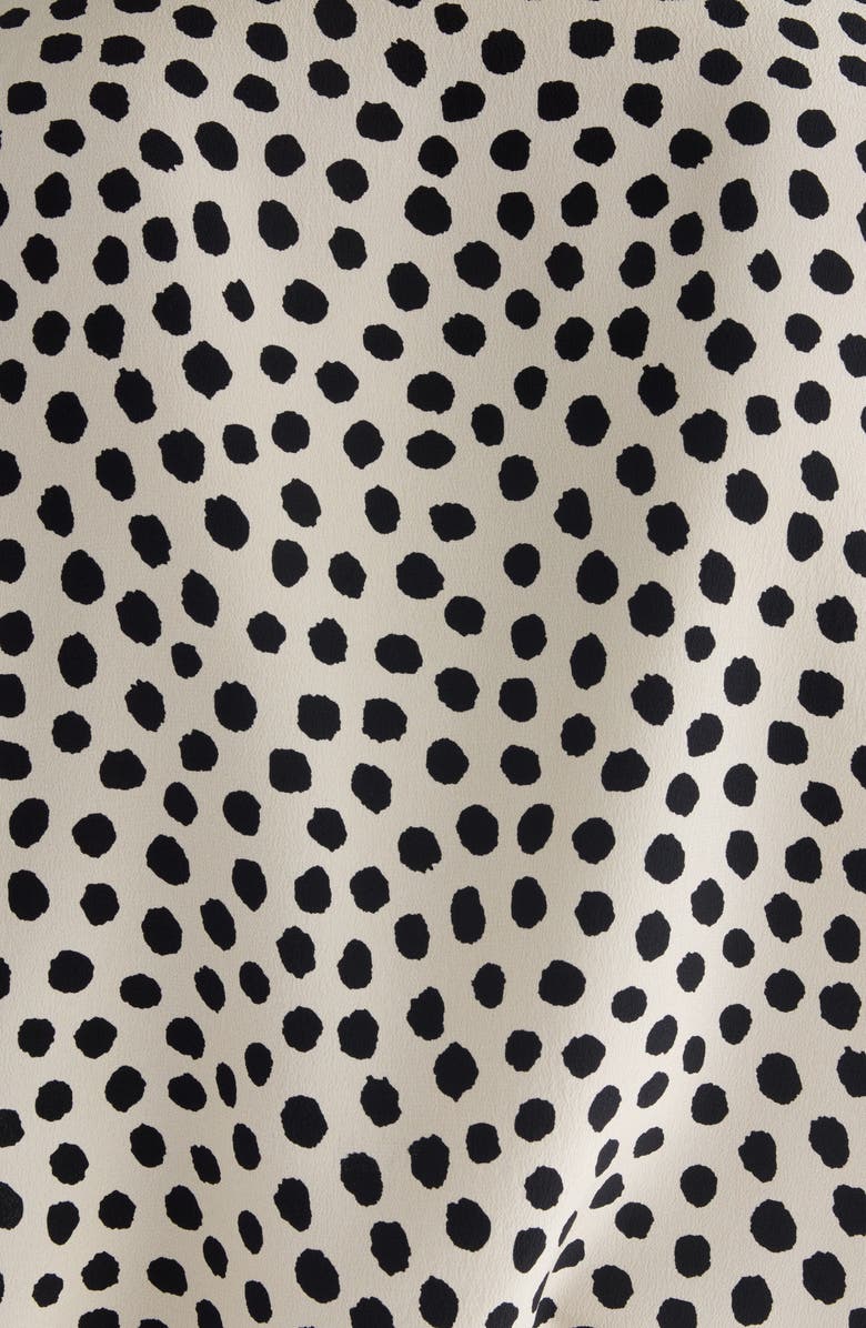 Chloé Polka Dot Jacquard Organic Silk Crêpe de Chine Top, Alternate, color, Beige - Black