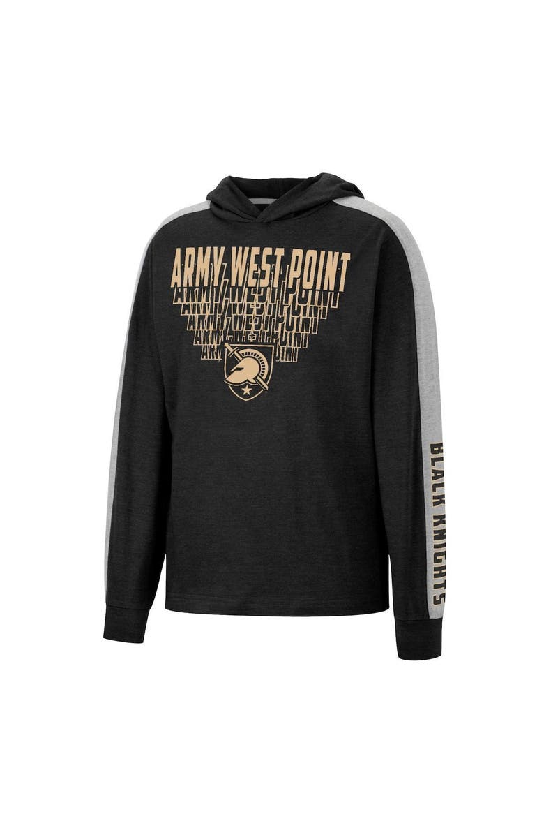 COLOSSEUM Youth Colosseum Heathered Black Army Black Knights Wind Changes Raglan Hoodie T-Shirt, Alternate, color,