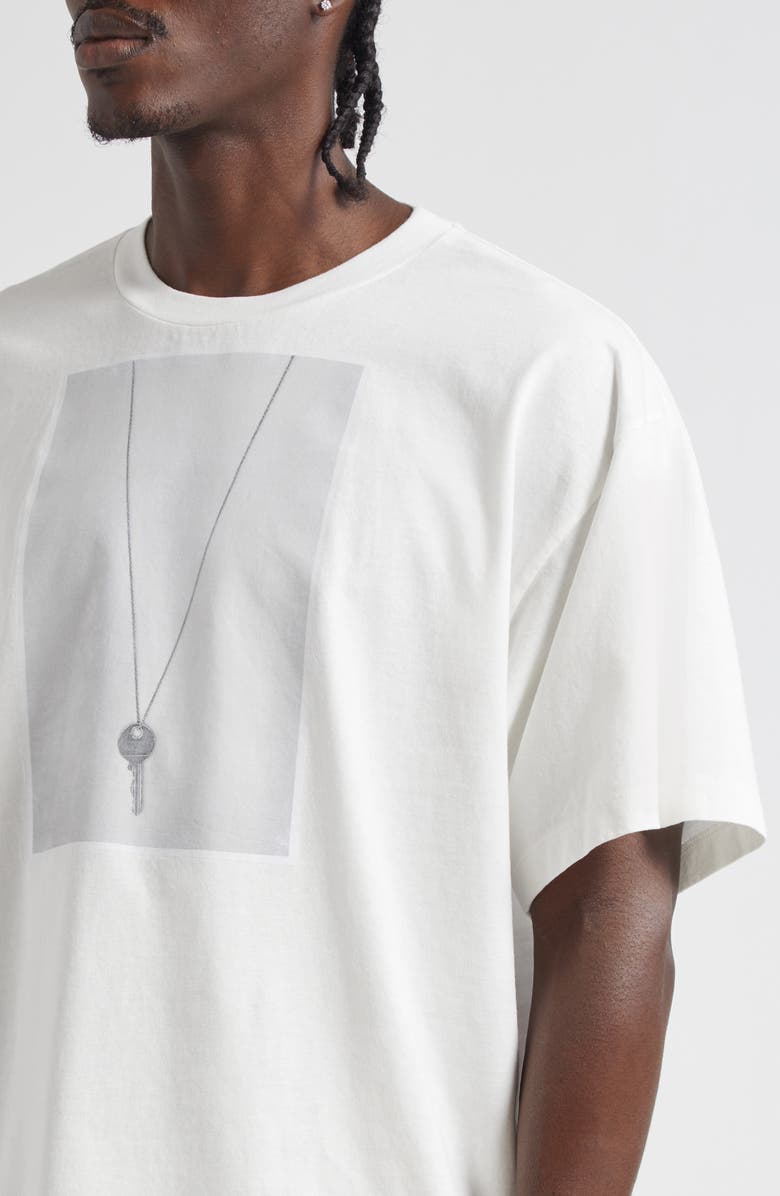 MM6 Maison Margiela Necklace Trompe l'Oeil Graphic T-Shirt, Alternate, color, Off White