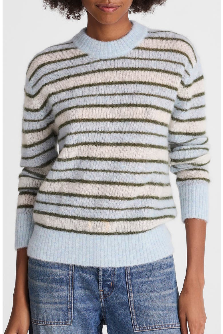Oversize Pullover Sweater, Main, color, AQUA MULTI STRIPE