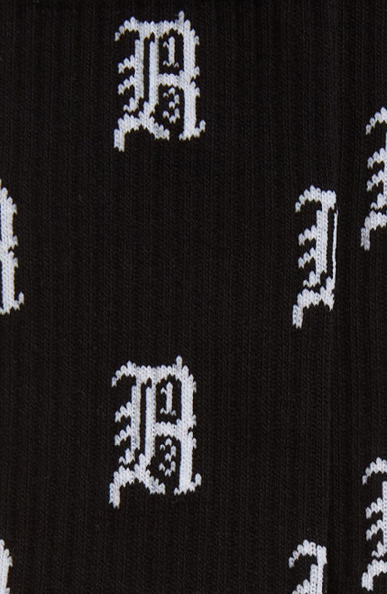 R13 Gothic Logo Crew Socks, Alternate, color,